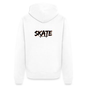 Skate Bold Graffiti Design - Unisex Premium Bio Zip Hoodie - Weiß - Hinten - Thijin (182cm)
