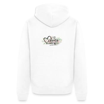 Choose Lucky Flowers - Unisex Premium Organic Zip Hoodie - white - Back - Thijin (182cm)