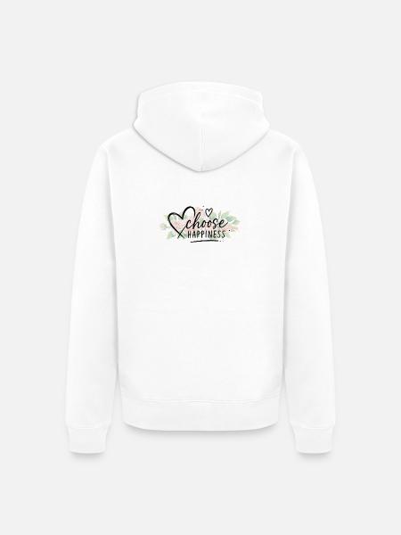 Choose Lucky Flowers - Unisex Premium Organic Zip Hoodie - white