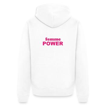 femme Pouvoir - Femme - Femmes - Pouvoir des Femmes - Femmes - Veste à capuche bio Premium Unisexe - blanc - Dos - Thijin (182cm)