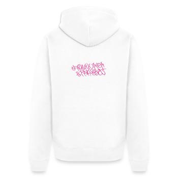 Frankfurter Strassen - Unisex Premium Bio Zip Hoodie - Weiß - Hinten - Thijin (182cm)