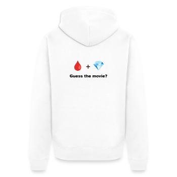 Red Drop und Diamond - Unisex Premium Bio Zip Hoodie - Weiß - Hinten - Thijin (182cm)