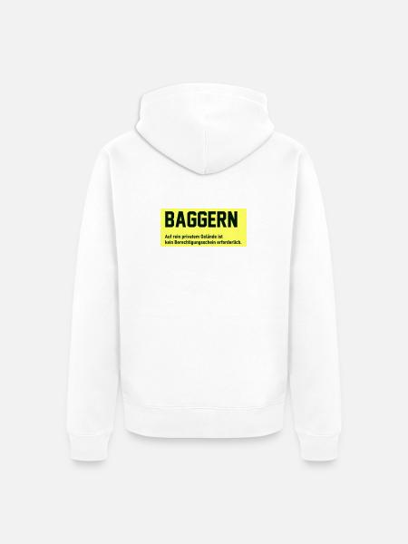 Baggern - Unisex Premium Bio Zip Hoodie - Weiß