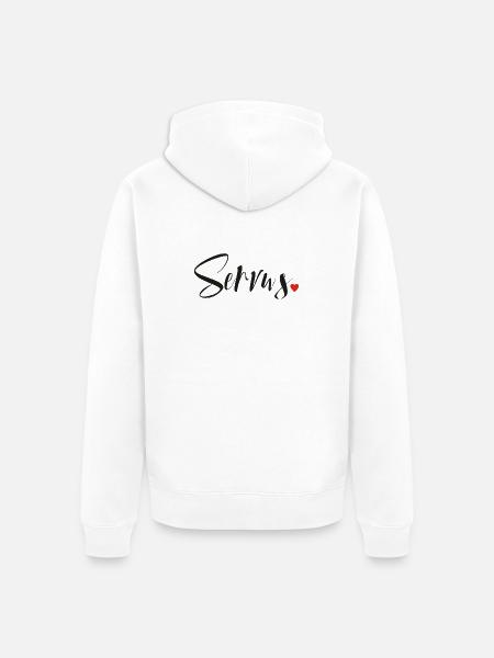 Servus - Hallo und Tschüss - Unisex Premium Bio Zip Hoodie - Weiß