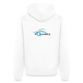 Aquabike en action - Veste à capuche bio Premium Unisexe - blanc - Dos - Thijin (182cm)