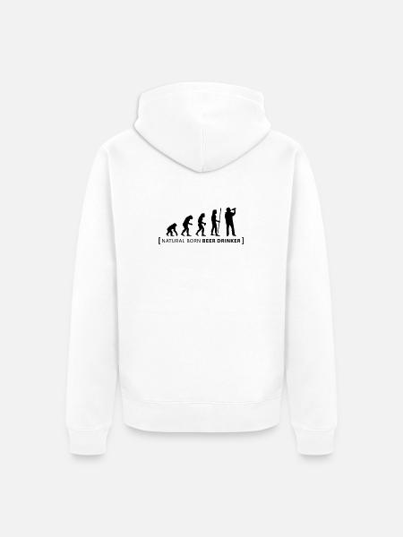 evolution_beer_drinker - Unisex Premium Organic Zip Hoodie - white