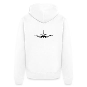 Passagierflugzeug - Unisex Premium Bio Zip Hoodie - Weiß - Hinten - Thijin (182cm)