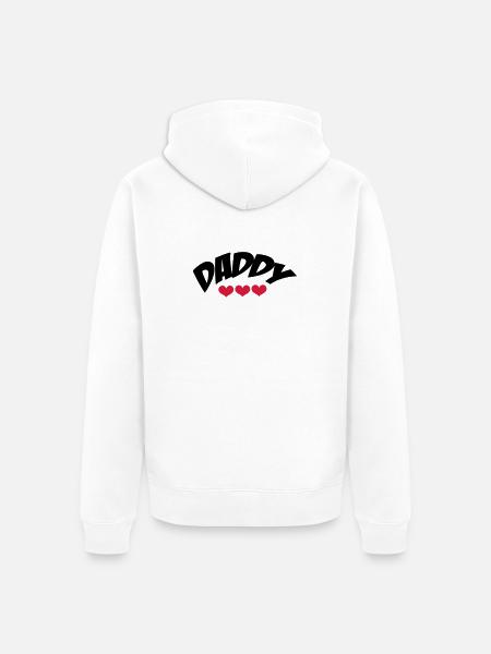 Daddy - Unisex Premium Organic Zip Hoodie - white