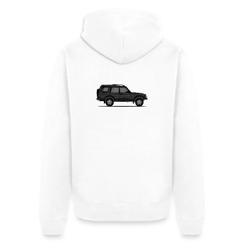 Discovery 2 Black - Unisex Premium Organic Zip Hoodie - white - Back - Thijin (182cm)