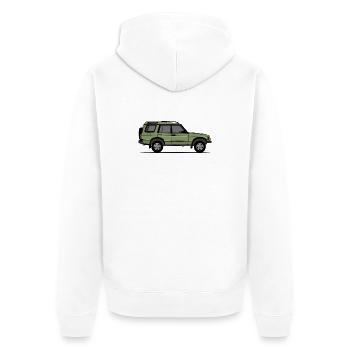 Discovery 2 Green - Unisex Premium Organic Zip Hoodie - white - Back - Thijin (182cm)