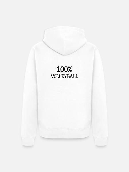 Volleyball - Volley Ball - Sport - Sportsman - Felpa con cappuccio ecologica premium unisex - bianco