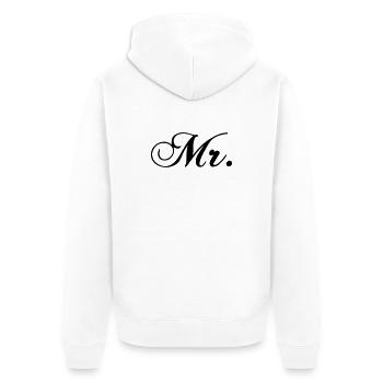 Bride T-Shirt Hochzeit Gold Kalligrafie Geschenk - Unisex Premium Bio Zip Hoodie - Weiß - Hinten - Thijin (182cm)
