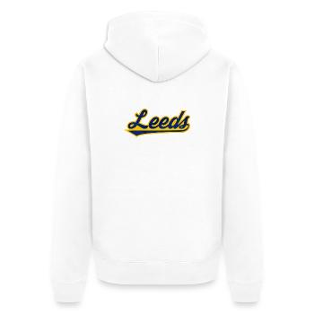 Lettrage Leeds Uk - Veste à capuche bio Premium Unisexe - blanc - Dos - Thijin (182cm)