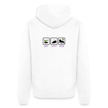 iceland competition shirts vegetarian tent ride - Unisex Premium Bio Zip Hoodie - Weiß - Hinten - Thijin (182cm)