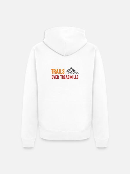 Trailrunning - Trails über Laufbänder - Unisex Premium Bio Zip Hoodie - Weiß