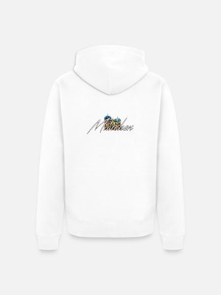 München Abstrakt Schrift - Unisex Premium Bio Zip Hoodie - Weiß