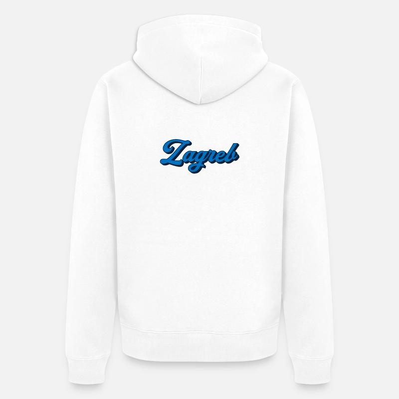 Zagreb Script Logo Style - Veste à capuche bio Premium Unisexe - blanc