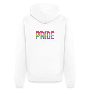 Mois de la fierté LGBT - Fierté! - Veste à capuche bio Premium Unisexe - blanc - Dos - Thijin (182cm)
