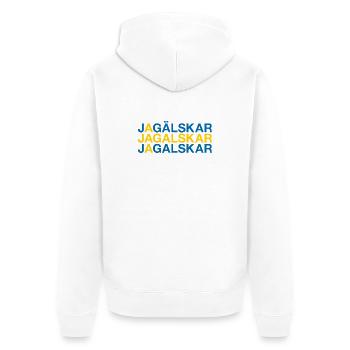 I LOVE SWEDEN Sweden Flag - Unisex Premium Organic Zip Hoodie - white - Back - Thijin (182cm)
