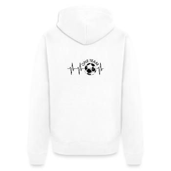 pulse ball heartbeat soccer one team club icon - Unisex Premium Organic Zip Hoodie - white - Back - Thijin (182cm)
