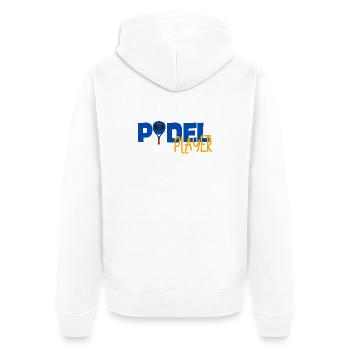 Padel Player - Unisex Premium Organic Zip Hoodie - white - Back - Thijin (182cm)