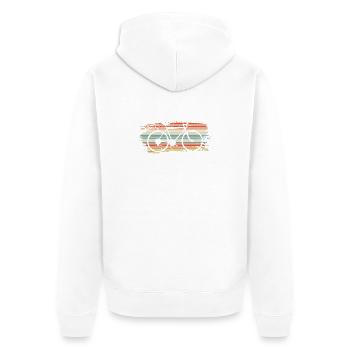 Vélo rayé arc-en-ciel - Veste à capuche bio Premium Unisexe - blanc - Dos - Thijin (182cm)