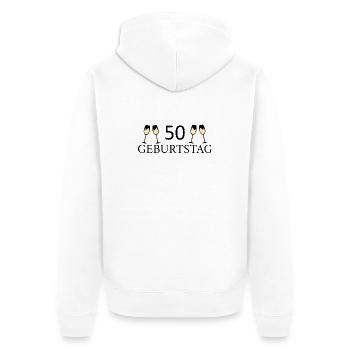 50.Geburtstag 50 Jahre - Unisex Premium Bio Zip Hoodie - Weiß - Hinten - Thijin (182cm)