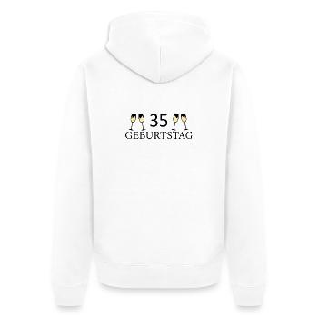 35.Geburtstag 35 Jahre - Unisex Premium Bio Zip Hoodie - Weiß - Hinten - Thijin (182cm)