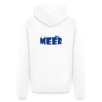 ICH WILL MEER - Unisex Premium Bio Zip Hoodie - Weiß - Hinten - Thijin (182cm)