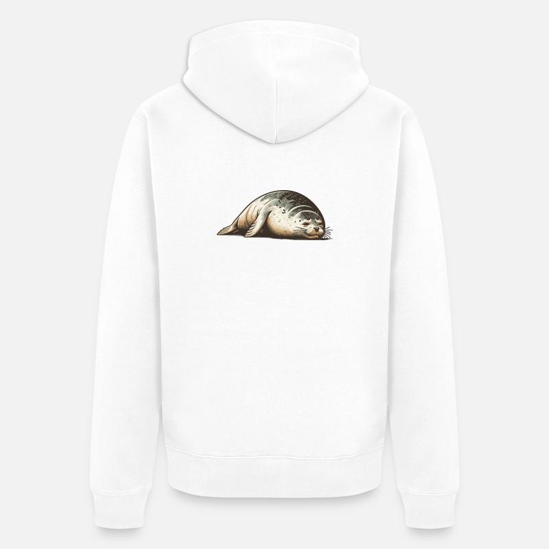 Robbe - Unisex Premium Bio Zip Hoodie - Weiß