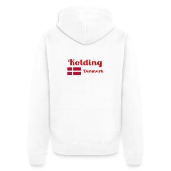 Kolding Denmark - Stylish prints - Unisex Premium Organic Zip Hoodie - white - Back - Thijin (182cm)