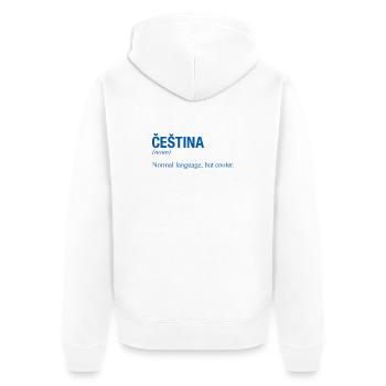 CESTINA Tschechisch Tschechien - Unisex Premium Bio Zip Hoodie - Weiß - Hinten - Thijin (182cm)