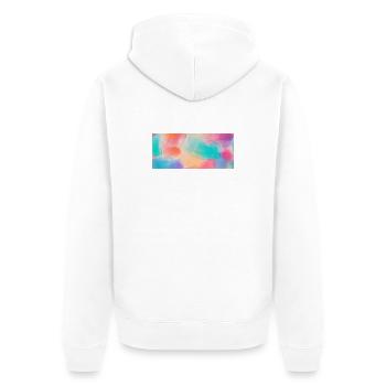 Vibrant Watercolor Colors - Unisex Premium Organic Zip Hoodie - white - Back - Thijin (182cm)