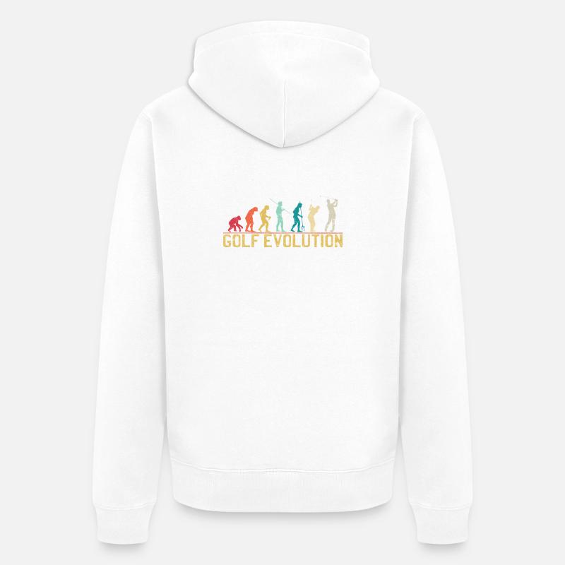 Golf Evolution Silhouette Design - Unisex Premium Bio Zip Hoodie - Weiß