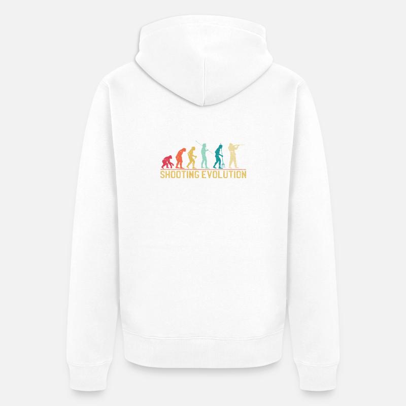 Shooting Evolution Progression Design - Unisex Premium Bio Zip Hoodie - Weiß