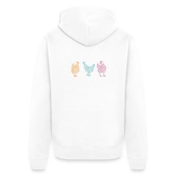 Chicken with heart - Unisex Premium Organic Zip Hoodie - white - Back - Thijin (182cm)