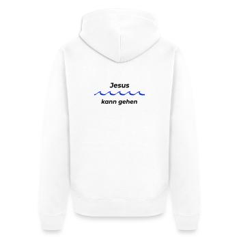 Jesus kann gehen - Unisex Premium Bio Zip Hoodie - Weiß - Hinten - Thijin (182cm)