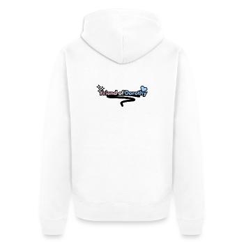 Freundin von Dorothy Trans Pride Hidden Queer - Unisex Premium Bio Zip Hoodie - Weiß - Hinten - Thijin (182cm)
