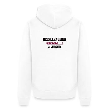 Apprentissage de métallurgiste 2ème année d’apprentissage de métallurgiste - Veste à capuche bio Premium Unisexe - blanc - Dos - Thijin (182cm)