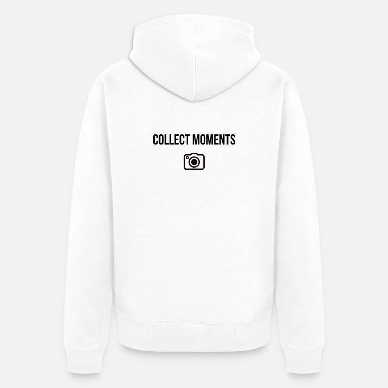 Collectionnez les moments – Chemise d’aventure - Veste à capuche bio Premium Unisexe - blanc