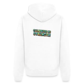 Calmness is Strength Tie-Dye - Unisex Premium Organic Zip Hoodie - white - Back - Thijin (182cm)