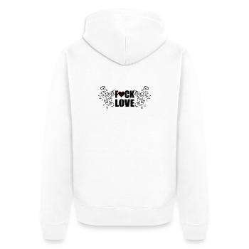 F... Liebe - Unisex Premium Bio Zip Hoodie - Weiß - Hinten - Thijin (182cm)
