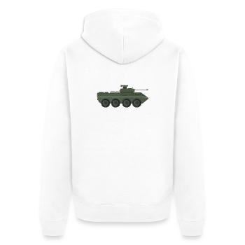 Camion militaire - Veste à capuche bio Premium Unisexe - blanc - Dos - Thijin (182cm)