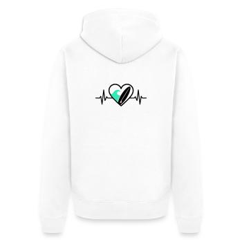 Surf Cœur Vague Plage Liberté - Veste à capuche bio Premium Unisexe - blanc - Dos - Thijin (182cm)