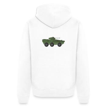 Char militaire - Veste à capuche bio Premium Unisexe - blanc - Dos - Thijin (182cm)