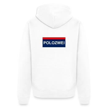 PoloZwei auto wagen Oldtimer oida - Unisex Premium Bio Zip Hoodie - Weiß - Hinten - Thijin (182cm)