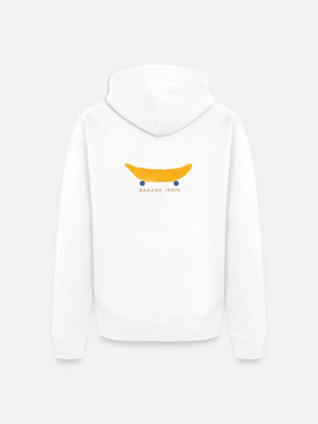 Banane Lustige Frucht Illustration - Unisex Premium Bio Zip Hoodie - Weiß