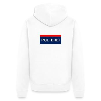 polterei_polterabend_jga_poltern_POLIZEI_WIEN_O - Unisex Premium Bio Zip Hoodie - Weiß - Hinten - Thijin (182cm)