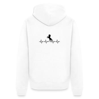 Cavalier équité, ECG Battement de cœur - Veste à capuche bio Premium Unisexe - blanc - Dos - Thijin (182cm)
