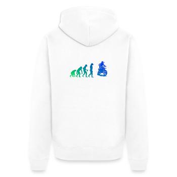 Conception de motocross pleine de caractère - Veste à capuche bio Premium Unisexe - blanc - Dos - Thijin (182cm)